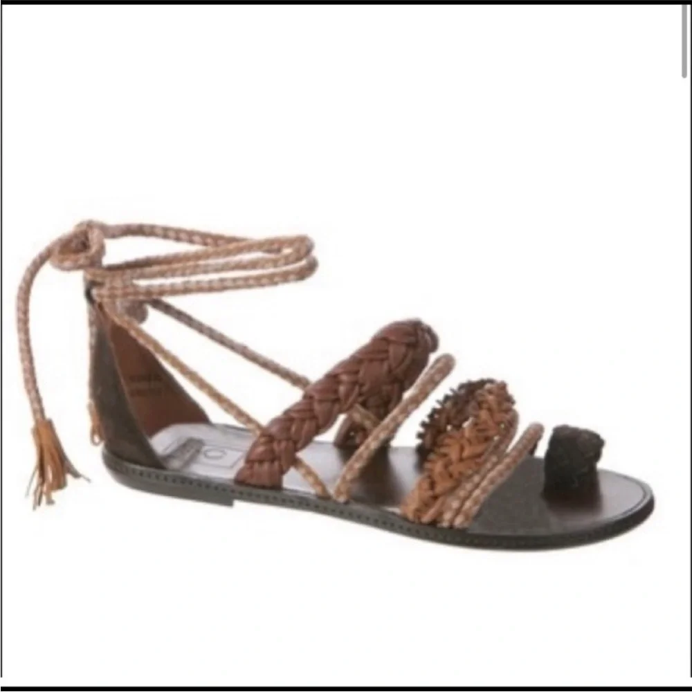Bacio 61 Womens Leini Ankle Wrap Leather Sandals 9M - Picture 1 of 9
